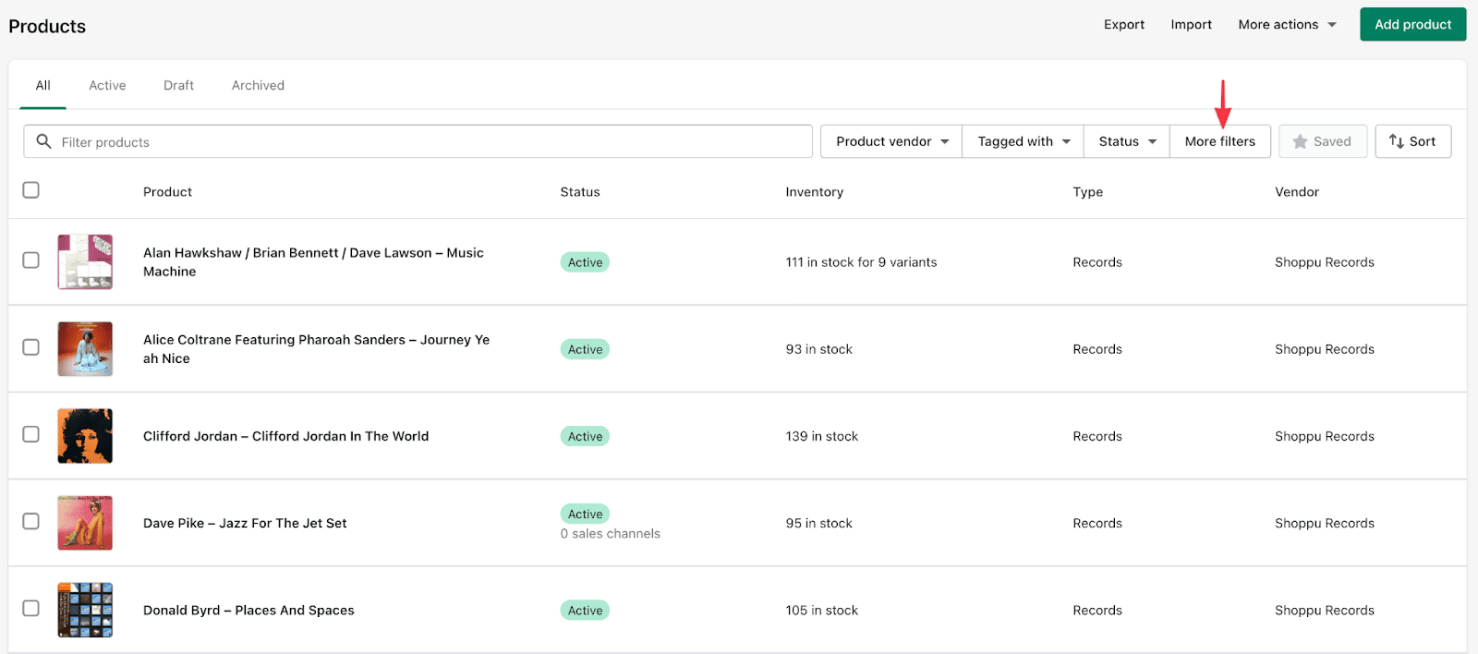 Exporting Shopify collections