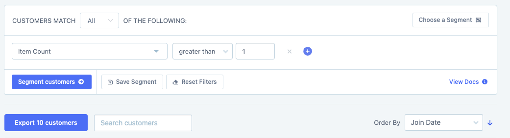 FoodBevBiz item count filter